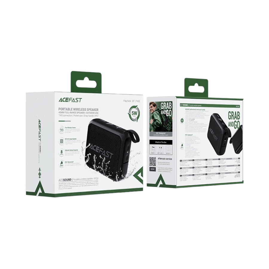 ACEFAST portable wireless speaker packaging on a white background