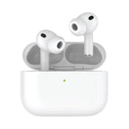 Greenlion White wireless earbuds in a charging case on a white background