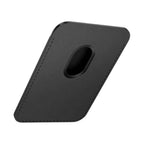 Black MageSafe phone Wallet with a cutout for a phone on a white background