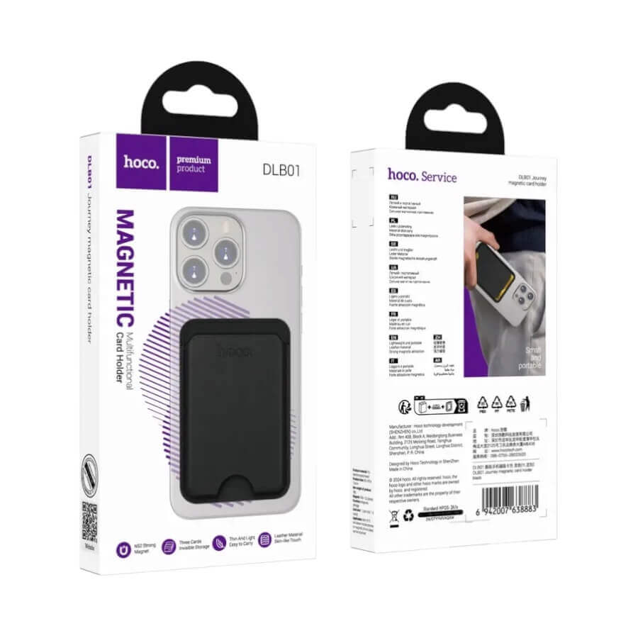 Hoco wallet MagSafe Wallet packaging with magnetic card holder on a white background