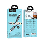 Hoco U148 Lord 240W Digital Display Type-C to Type-C Fast Charging Data Cable
