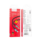 Hoco aux audio cable packaging with red and white design