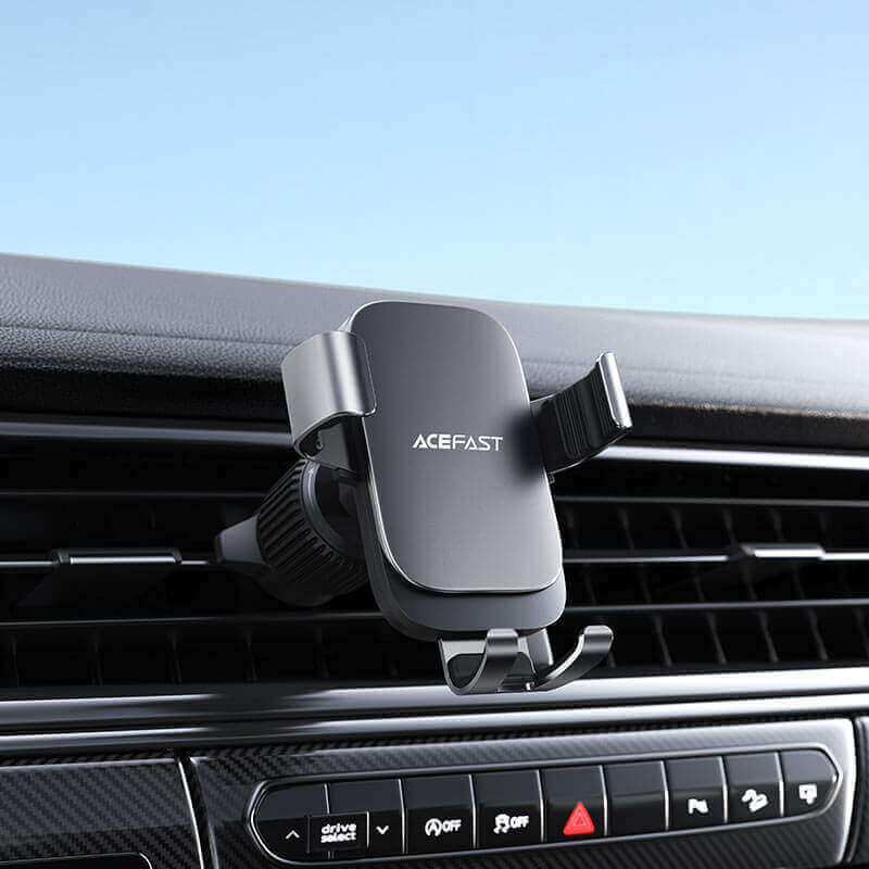 Car phone holder with ACEFAST branding on a car dashboard